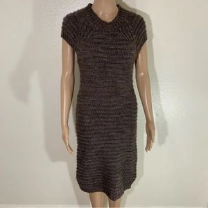 Vivienne Tam Vintage Crochet Knit Gray Brown  Dress  Sz S